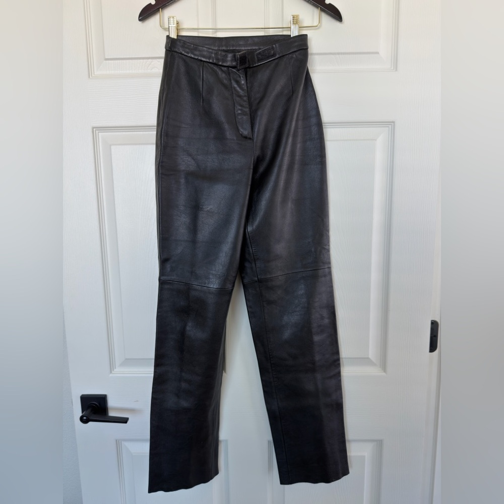 Vintage Siena Studio Genuine Leather Black Pants Size 4